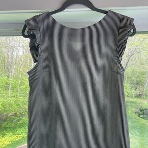 Monteau Black and White Striped Top